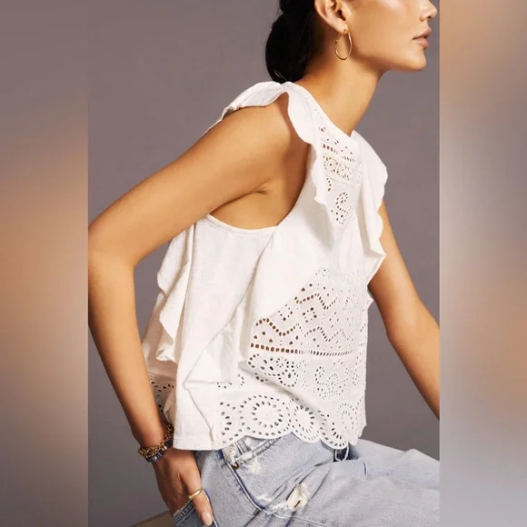 New Women’s Anthropologie Sustainable Lace Tank!!🔥🔥🔥 - Picture 2 of 13